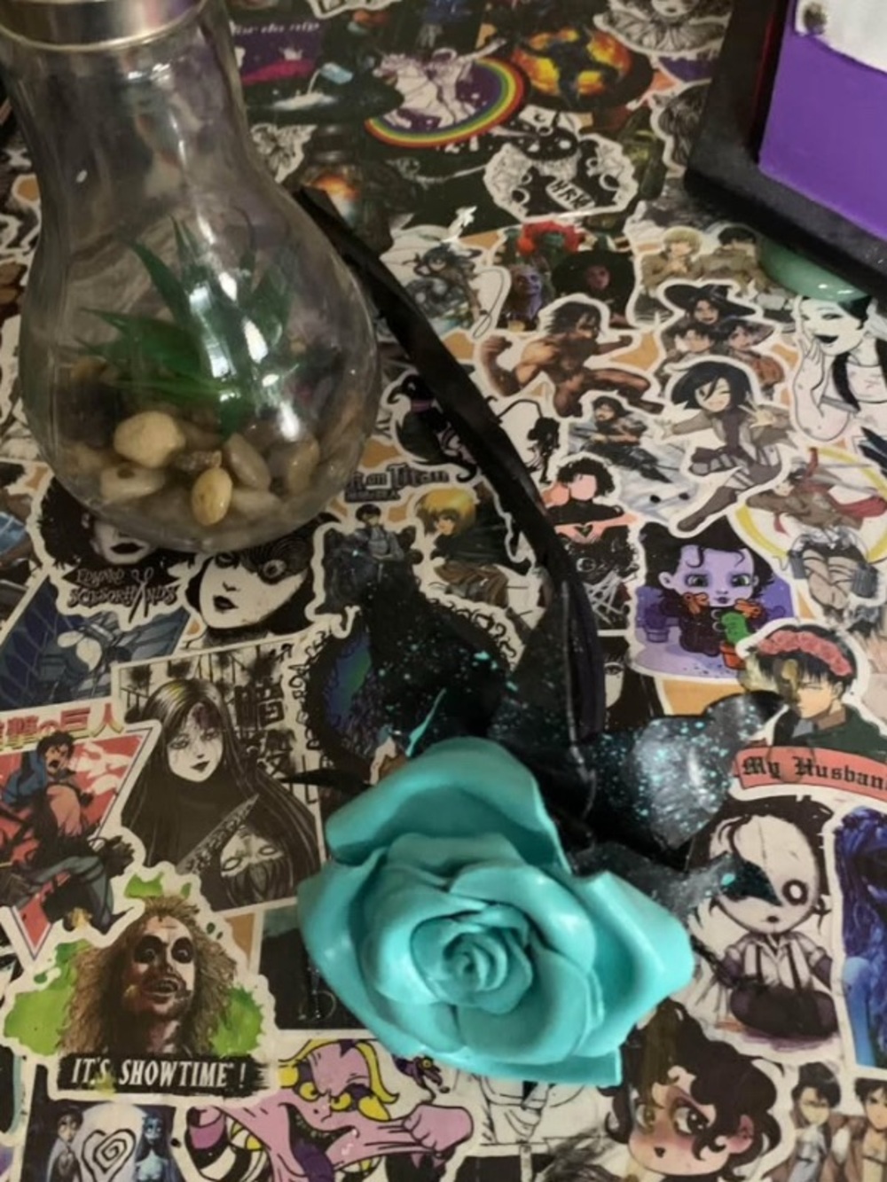 Handcrafted leather rose